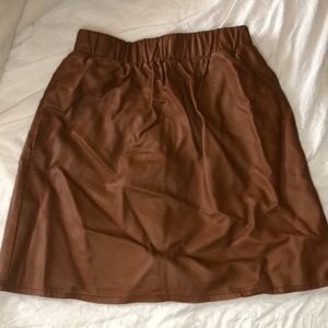Faux leather mini skirt
